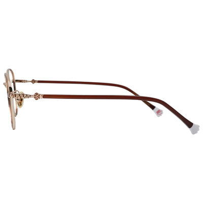 K-DESIGN動物聯萌 | 小貓愛吃魚 多邊框眼鏡 | 紅棕X金