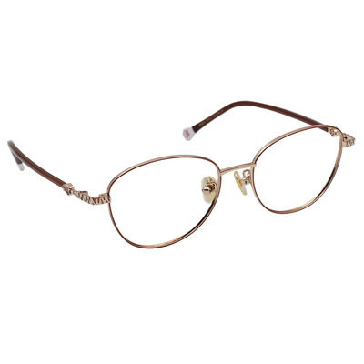 K-DESIGN動物聯萌 | 小貓愛吃魚 多邊框眼鏡 | 紅棕X金