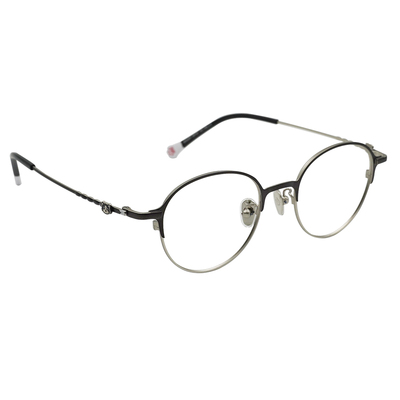 K-DESIGN動物聯萌 | 賓士喵 圓框眼鏡 | 灰X銀