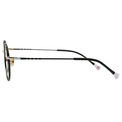 K-DESIGN動物聯萌 | 萌Q貓耳 圓框眼鏡 | 黑燦金