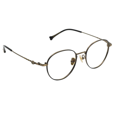 K-DESIGN動物聯萌 | 捲捲小耳朵 波士頓框眼鏡 | 箔金黑