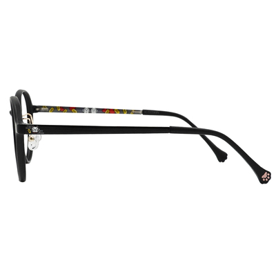 K-DESIGN動物聯萌 | 招財喵駕到 圓框眼鏡 | 純粹黑