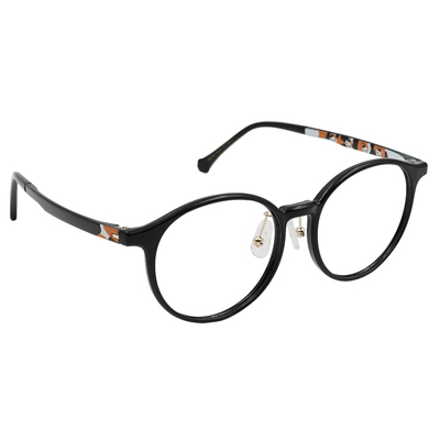 K-DESIGN動物聯萌  | 三花日常 圓框眼鏡 | 鋼琴黑