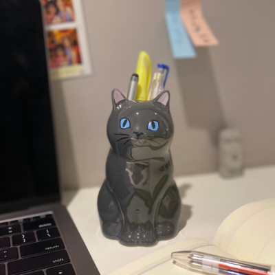 【SETO CRAFT】貓咪造型花器/筆座