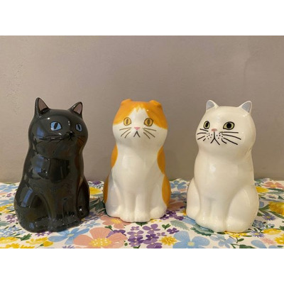 【SETO CRAFT】貓咪造型花器/筆座 3入組