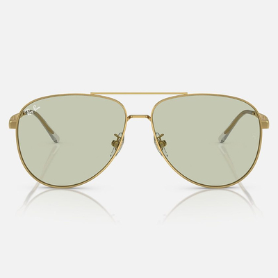 Ray Ban l 鋒銳飛官框太陽眼鏡 | 透綠X金
