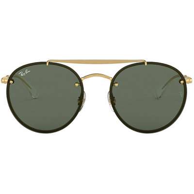 Ray Ban l 摩登雙槓圓框太陽眼鏡 | 綠搭金