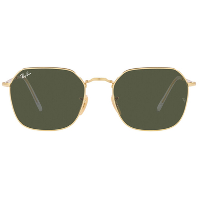 Ray Ban l 復古樣多邊框太陽眼鏡 | 綠搭金(53mm)
