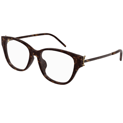 YSL | 經典標誌細邊方框眼鏡 | 琥珀棕
