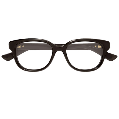 GUCCI | 經典小LOGO方框眼鏡 | 質感咖X金