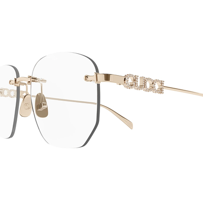 GUCCI | 雅致立體LOGO無邊框眼鏡 | 玫瑰金
