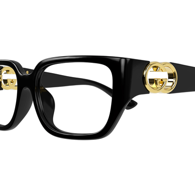 GUCCI | 義式優雅長方框眼鏡 | 炭晶黑