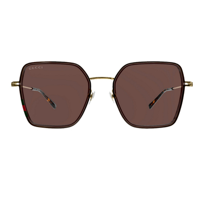 GUCCI | 繆斯輪廓多邊框太陽眼鏡 | 玳瑁棕