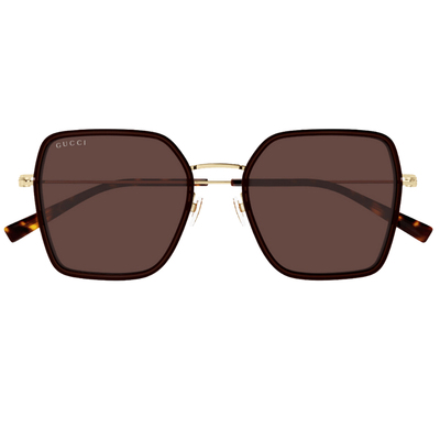 GUCCI | 繆斯輪廓多邊框太陽眼鏡 | 玳瑁棕