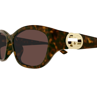 GUCCI | 奢雅迷光LOGO款貓眼框太陽眼鏡 | 琥珀棕