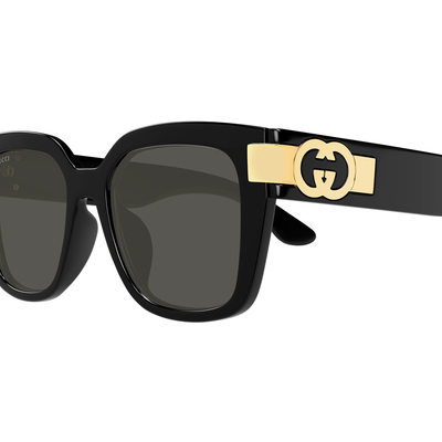 GUCCI | 雙G標誌方框太陽眼鏡 | 高級黑