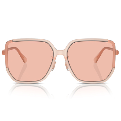 COACH | 玫瑰晨露多邊框太陽眼鏡 | 裸粉