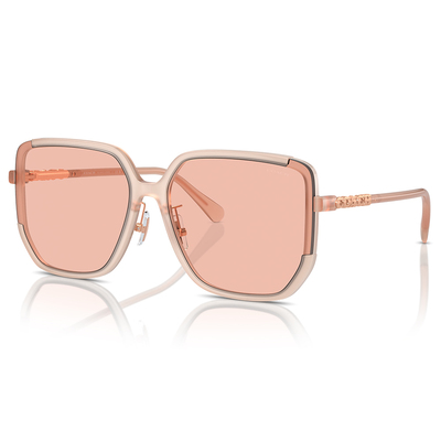 COACH | 玫瑰晨露多邊框太陽眼鏡 | 裸粉