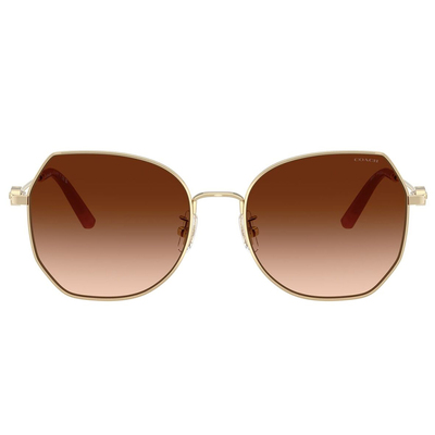 COACH | 品味之光多邊框太陽眼鏡 | 閃亮棕