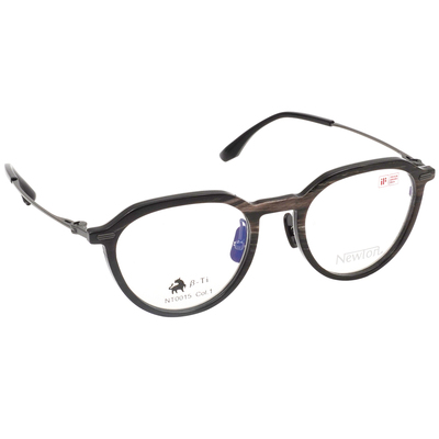 NEWTON︱質感流線 波士頓框眼鏡︱斕紋棕