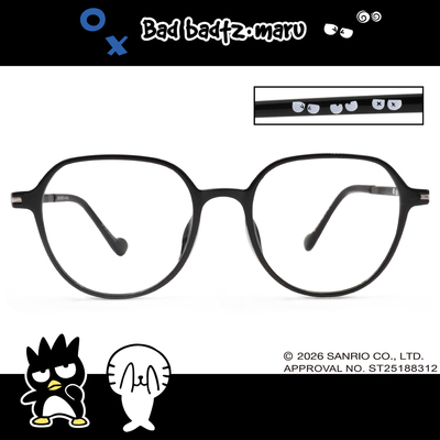 三麗鷗夢幻隊▪︎酷企鵝｜小情緒日記 多邊框眼鏡｜酷黑