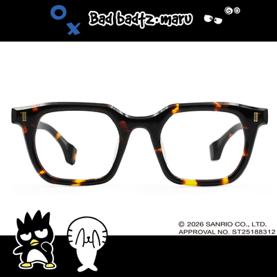 三麗鷗夢幻隊▪︎酷企鵝｜氣派全開 方框眼鏡｜玳瑁咖