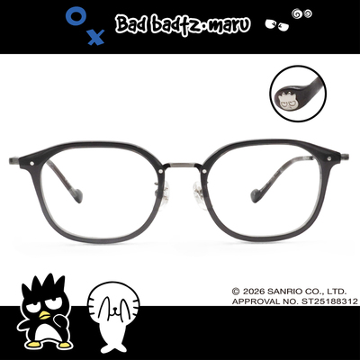 三麗鷗夢幻隊▪︎酷企鵝｜冷調街角系 方框眼鏡｜烏羽黑