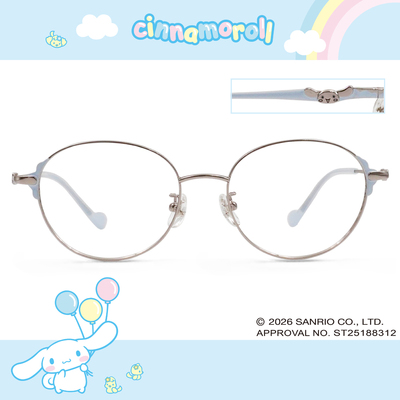 三麗鷗夢幻隊▪︎大耳狗｜藍天巡航 圓框眼鏡｜柔霧灰X藍