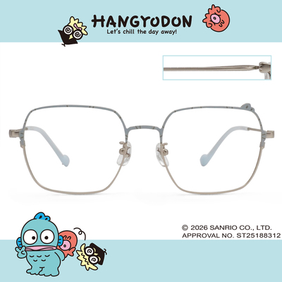 三麗鷗夢幻隊▪︎漢頓｜慢活魚兒 大方框眼鏡｜銀X微光藍