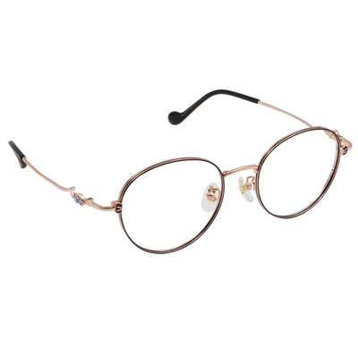 三麗鷗夢幻隊▪︎漢頓｜海風清透 圓框眼鏡｜玫瑰黑X金