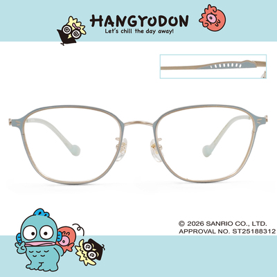 三麗鷗夢幻隊▪︎漢頓｜慵懶魚波紋 方框眼鏡｜淡霧藍