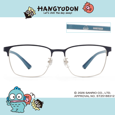 三麗鷗夢幻隊▪︎漢頓｜慢活步調 長方框眼鏡｜棉雲藍