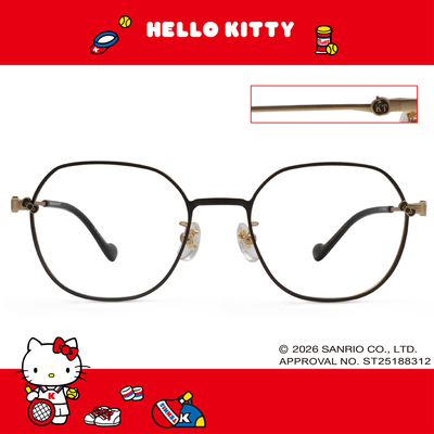 三麗鷗夢幻隊▪︎HELLO KITTY｜蘋果樂園 多邊框眼鏡｜浮光灰X金