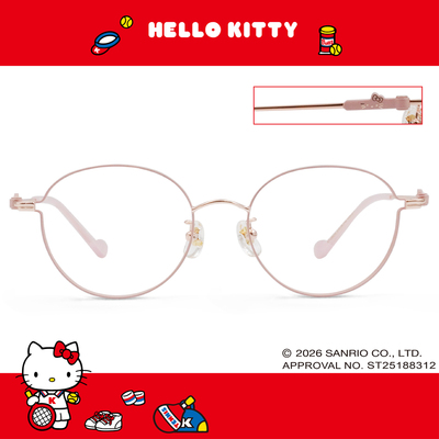 三麗鷗夢幻隊▪︎HELLO KITTY｜柔光綻放 圓框眼鏡｜清甜粉