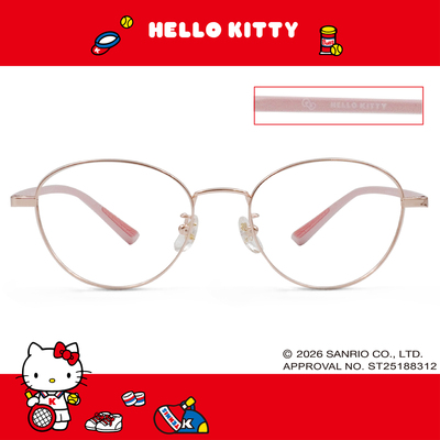 三麗鷗夢幻隊▪︎HELLO KITTY｜甜美登場 圓框眼鏡｜柔美粉