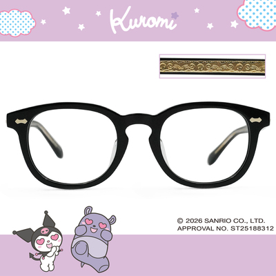 三麗鷗夢幻隊▪︎酷洛米｜迷人日常 梨圓框眼鏡｜純曜黑