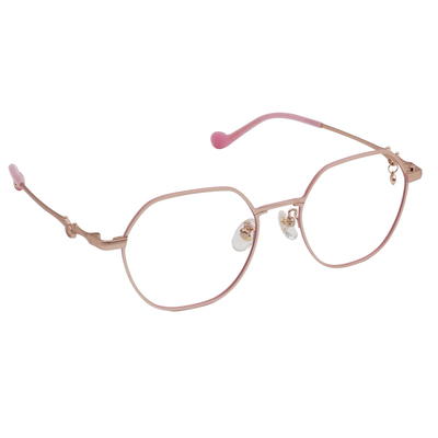 三麗鷗夢幻隊▪︎酷洛米｜黑甜系骷顱吊墜 梨圓框眼鏡｜嫩莓粉