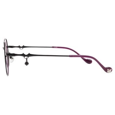 三麗鷗夢幻隊▪︎酷洛米｜黑甜系骷顱吊墜 梨圓框眼鏡｜俏皮黑X紫