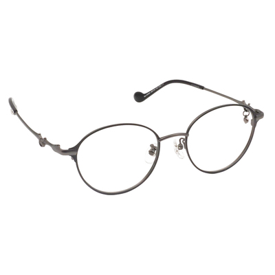 三麗鷗夢幻隊▪︎酷洛米｜闇夜骷顱吊墜 梨圓框眼鏡｜微光黑