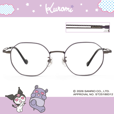 三麗鷗夢幻隊▪︎酷洛米｜逆甜瞬間 圓框眼鏡｜黑甜心/紫
