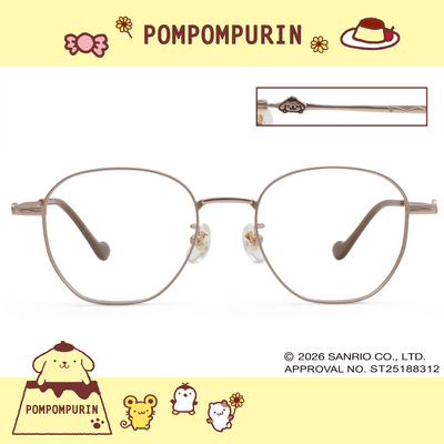 三麗鷗夢幻隊▪︎布丁狗｜暖光步伐 多邊框眼鏡｜奶茶灰
