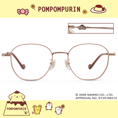 三麗鷗夢幻隊▪︎布丁狗｜暖光步伐 多邊框眼鏡｜霧珊瑚