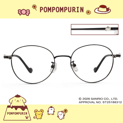 三麗鷗夢幻隊▪︎布丁狗｜午茶微甜 圓框眼鏡｜新月黑