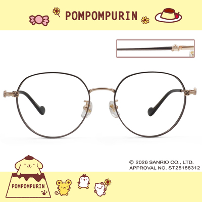 三麗鷗夢幻隊▪︎布丁狗｜甜暖小記事 圓框眼鏡｜奶霧灰