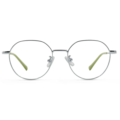 MICKY KIDS｜時光膠囊 多邊框眼鏡｜星際銀/綠