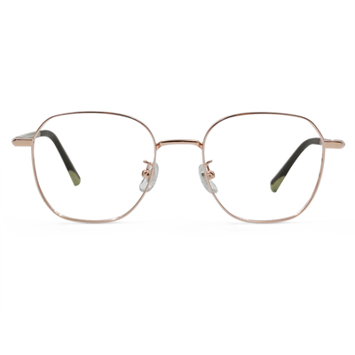 MICKY KIDS｜小微光 多邊框眼鏡｜微光粉金