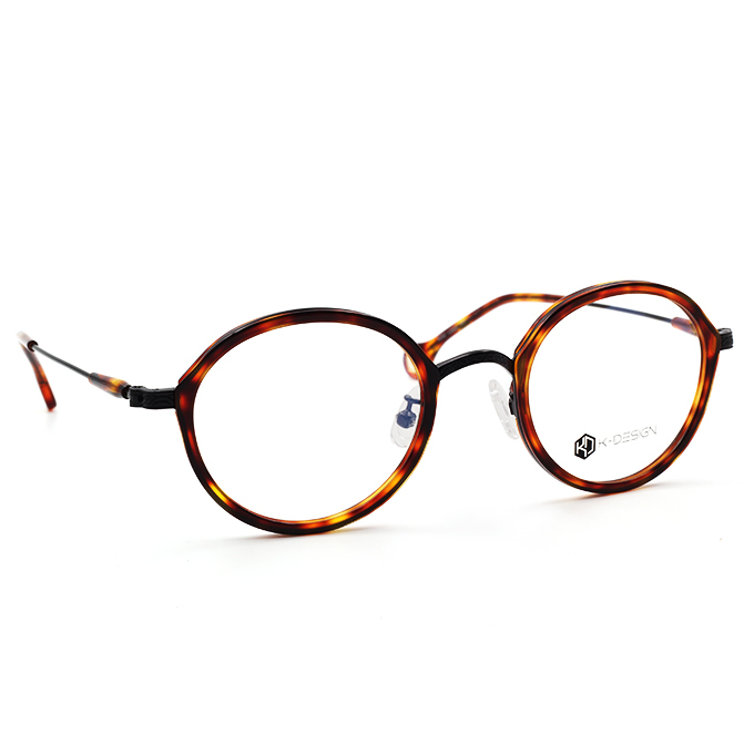 K-Design  17年韓式古典潮紋款眼鏡 套圈復古圓框眼鏡 歲月棕   (KD2-1503-2-1-48)
