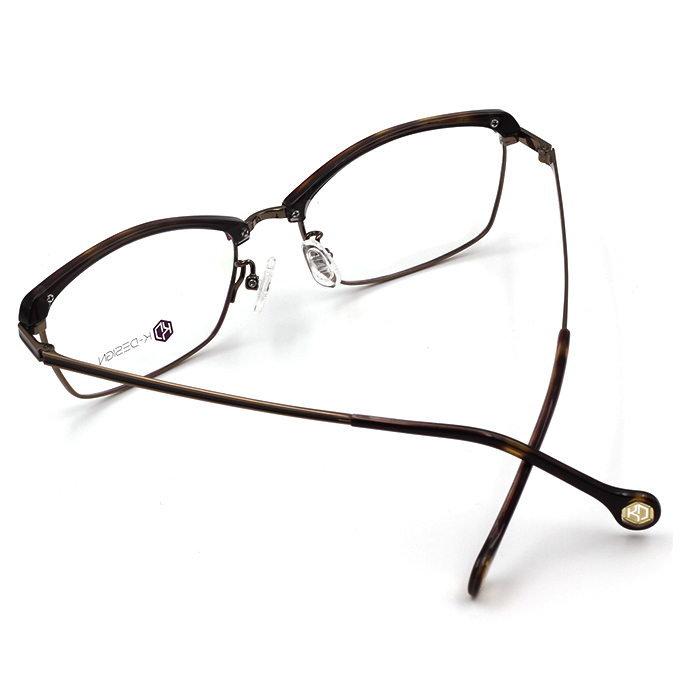 K-Design  17年款眼鏡 設計師廣告款-金色年華細緻眉方框眼鏡 古月金 (KD3-0703-1-1-54)