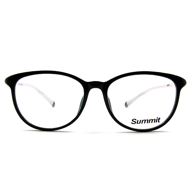 SUMMIT 圓柱風眼鏡情微貓眼框眼鏡 ▏亮黑/白