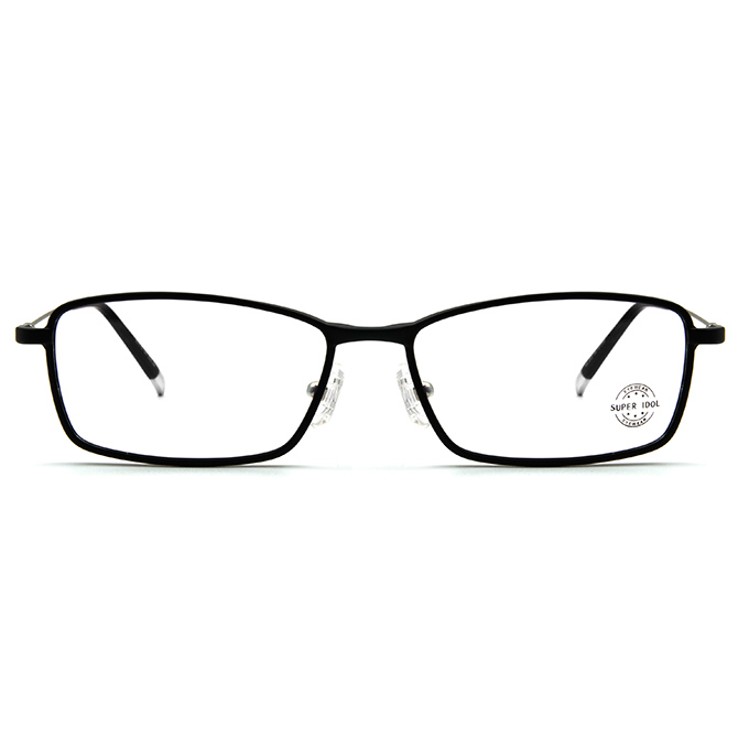 SUPER IDOL 輕細性格長方框眼鏡 ▏霧黑/削銀